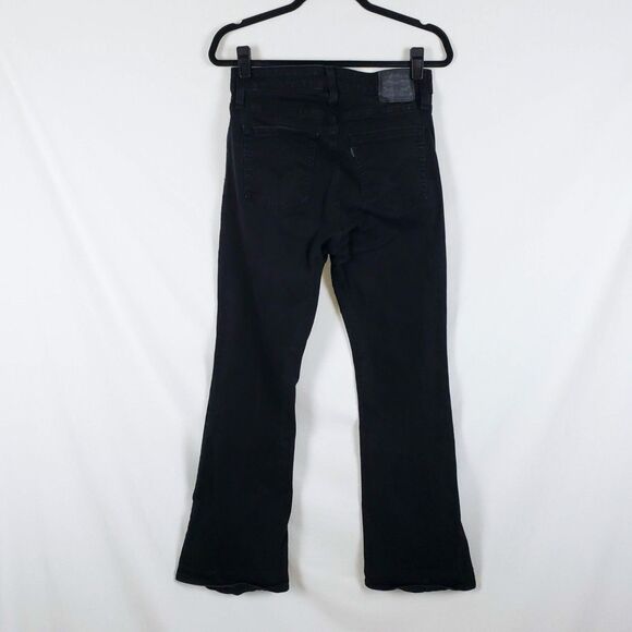 Levi's Womens 726 Flare Jeans Black Size 31 Dark Academia Dark Bohemian Rocker - Picture 5 of 12